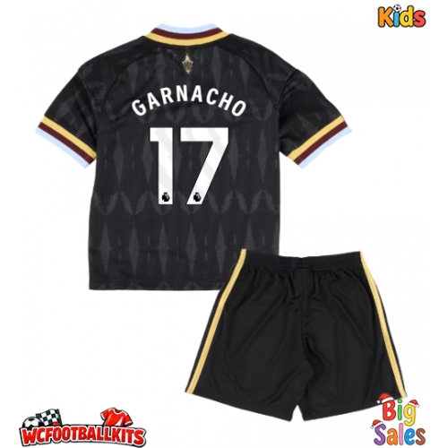 Aston Villa Alejandro Garnacho #17 Replica Away Stadium Kit for Kids 2026-27 Short Sleeve (+ pants)